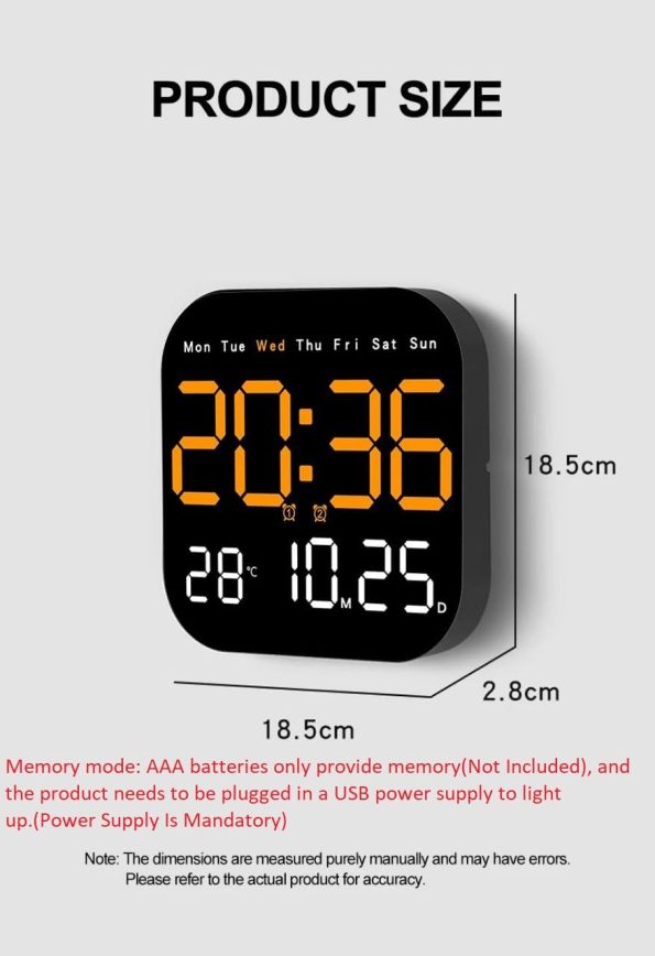 ZAVASIKA Plastic Digital LED Wall Clock 6650 - Image 7