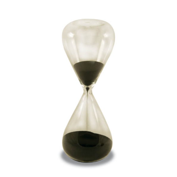 Traditional Sand Timer with Black Sand – height=21cm, 30 minutes.